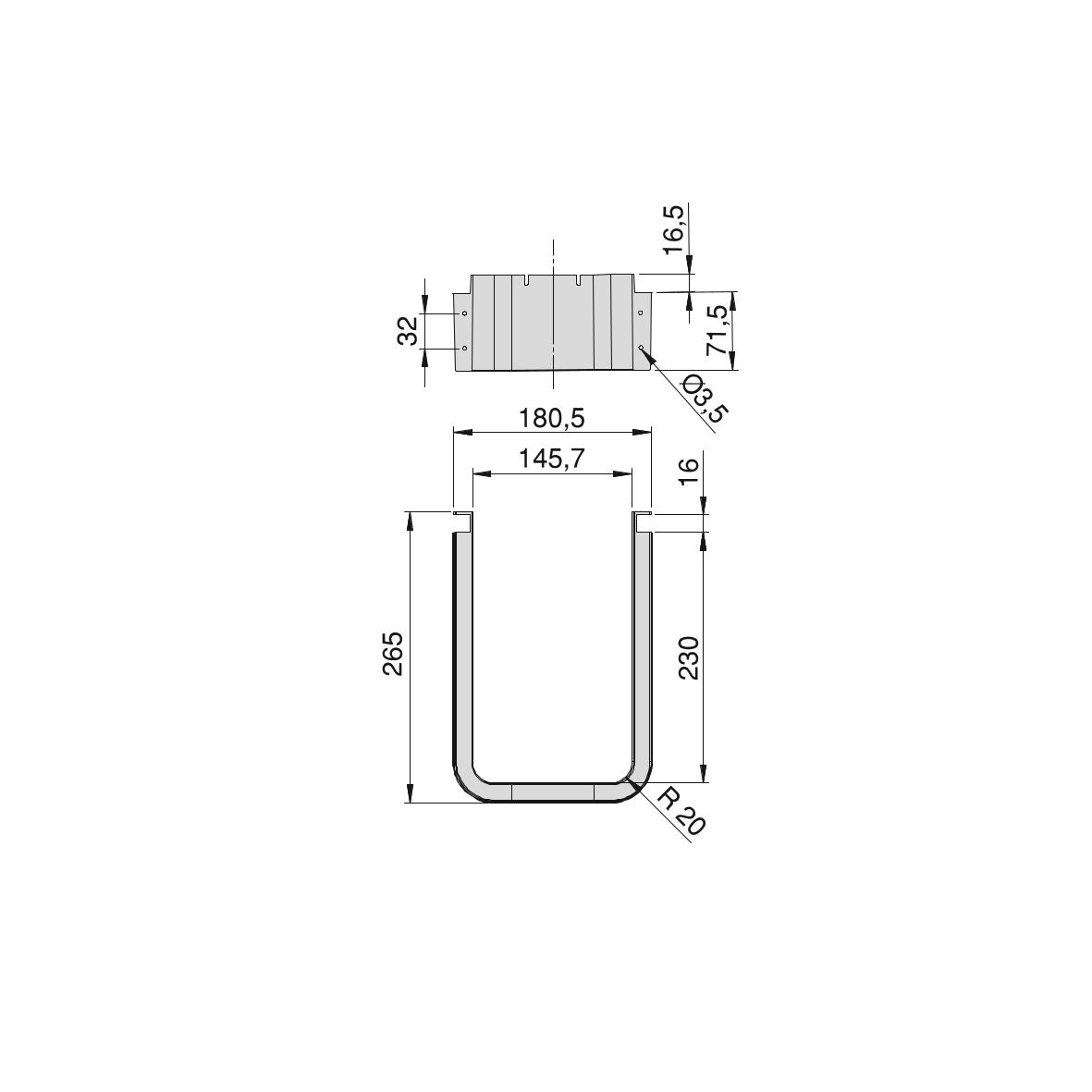 Salva sifão rectangular para gaveta de casa de banho Tidy