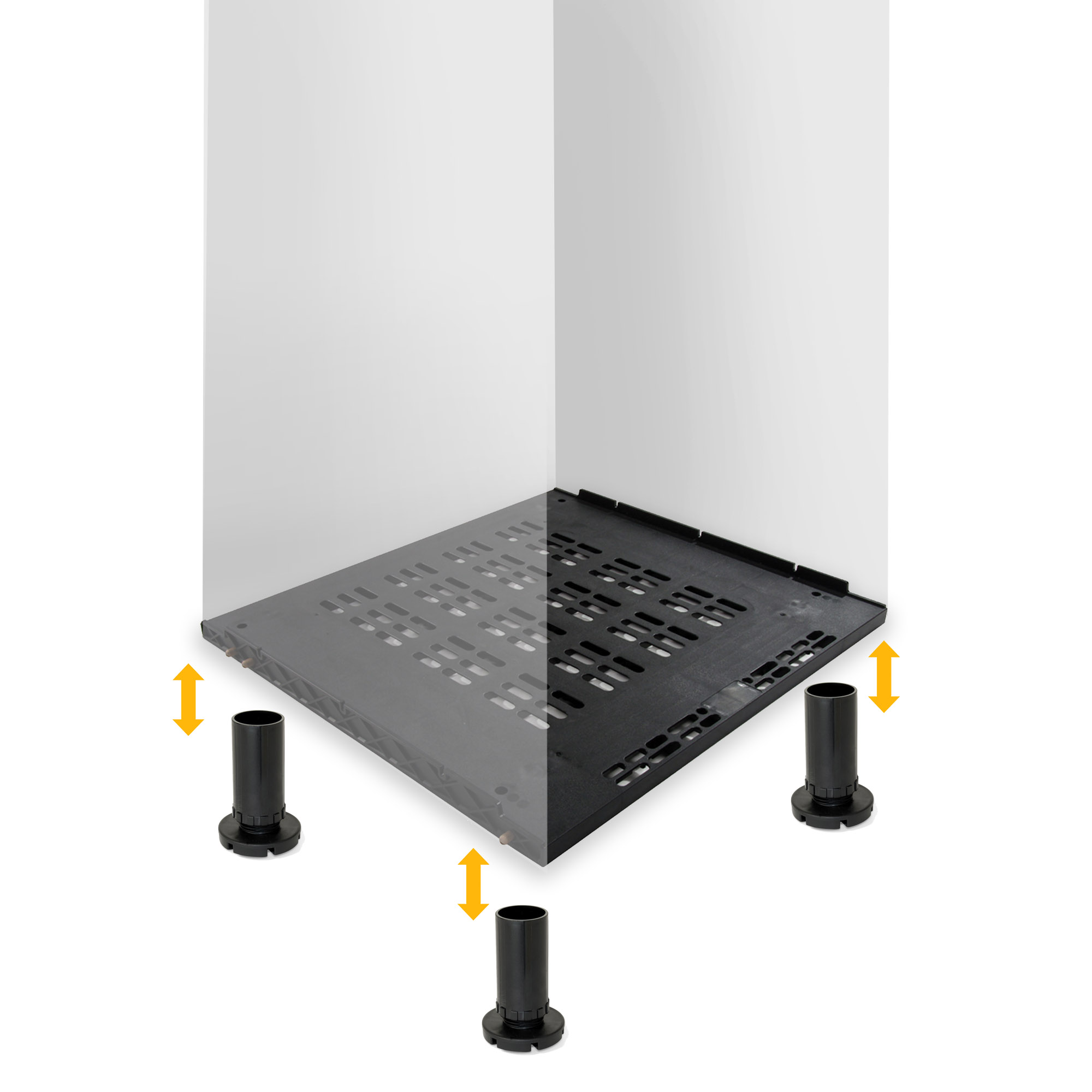 Base de ventilação Frigorifico para frigoríficos integrados, Plástico preto