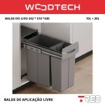 Balde Lixo de Aplicação Livre 20L+10L